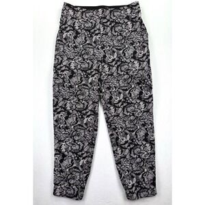 Soft Surroundings Go Lively Floral Cargo Jogger Pants S Black Pull On Boho Flowy